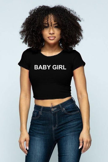 Baby Girl Print Crop Top - Paelyn Boutique